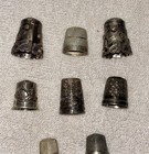 Lot Of 11 Vintage Sterling Silver Sewing Thimbles