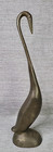 Vintage Solid Brass Swan Birds Marsh Wetland Figurine 16  In Height Mcm Nice