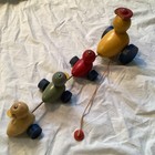 Vintage 1940s Fisher-price Quacky Family Pull Toy Ma Duck With 3 Baby Ducks