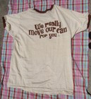 Rare Vintage Early 70s Ringer T-shirt Front   Back Graphics Dead Stock Sz  Large