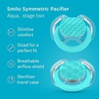 Smilo Baby Pacifier - 2 Pack Of Slimline Pacifiers For Babies With Sterilizat