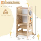 Toddler Standing Tower With Adjustable Height   Blackboard  Natural