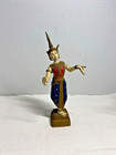 Vintage Painted Heavy Solid Brass bronze Thai Dancer 8  Statue figure
