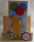 Stampin  Up  Card Kit Pooh Bear   Piglet Holding Hands Happy Birthday  Balloons