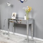 Modern Console Table Mirrored Vanity Table Makeup Dressing Desk 2 Diamond Drawer
