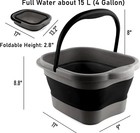 Foot Bath 15l 4gl  Collapsible Soak Tub W handle Foot Spa Massager Portable
