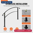Happybuy Handrails For Outdoor Steps  Fit 1 Or 3 Steps Outdoor Stair Railing  Bl