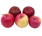 Faux Red Pink Apples Lot 5 Pcs Fruit Lifelike Home Decor Large Artificial Fake