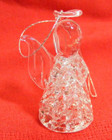 Vintage Silvestri Hand Spun Glass Christmas Ornament 2  Tall Angel 5-d