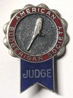 1950s American Budgerigar Soceity Sterling   Enameled Judge Badge - Parakeet