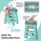 Folding Step Stool 13  Stool Plastic Foldable Step Stools For Kids Dot Teal