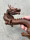 10  Big Chinese Dragon Statue Lucky Loong Sculpture Lung Figurine Boxwood Carved