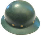 Vintage Green Full Brim Superglas Fibre Metal Fiberglass Hardhat Logger Ironwork