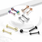 2pcs  20g 18g 16g Push In Ball Top Surgical Steel Labret Nose  Ear Tragus Stud
