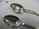 2 Reed   Barton Pearl Cherubs Silverplate 4 1 2  Demitasse Spoons