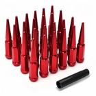 9 16 -18 Wheel Spike Lug Nuts  24 Pcs Lug Nut Accessories 9 16 -18-24pcs Red
