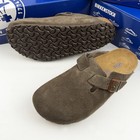 Birkenstock Boston Soft Footbed Suede Clog Unisex Shoes Have Mocha Narrow wide