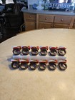 Set Of 12 - Thanksgiving Turkey Napkin Rings Holders Resin Harvest Fall Autumn