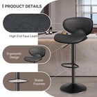 Swivel Adjustable Bar Stools Set Of 2 Modern Pu Leather Pub Chairs