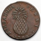 1788 Barbados Penny Struck On Slightly Clipped Planchet