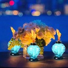 4pcs Glass Tabletop Torches Citronella Refillable Outdoor Patio Garden Lanterns