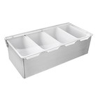  48025 Stainless Steel Condiment Dispenser With  no Ice 4 Compartments Silver