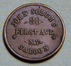 1863 Patriotic Civil War Token - John Schuh s Saloon New York - Item 758