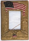 Antique Ww1 Patriotic Hand Painted Wood Picture Frame American Flag