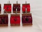 Mcm Decorative Shower Curtain Hooks 12pc Red   Gold Mid-century Modern Bathroom