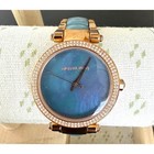 Michael Kors Womens Parker Blue Mother Of Pearl Dial Gold Tone Watch  mk6491 