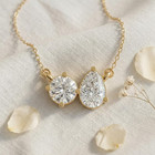 4ct Round   Pear Lab Grown Diamond Two Stone Necklaces   Pendant 14k Yellow Gold