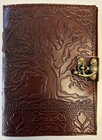 Handmade Genuine Leather Bound Journal Tree Design Matt Paper 110 Page 2-pack