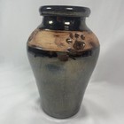 Paw Print Dog Urn Clay W dark Blue Glaze Dog Paws Pet Cremation Ashes Urn