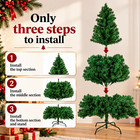 7ft Artificial Christmas Tree 1100 Branch Tips Full Green Pine Metal Stand Unlit