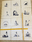 Oregon Lights Quilt Block Set Lighthouse John Horne 12 Designs   Tag 1990 Muslin