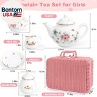 Porcelain Tea Set For Toddlers  Tea Party Set For Little Girls  Pink Floral Teap