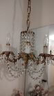 Gold-leaf Crystal Vintage Bathroom Vanity Chandeliers Excellent Condition