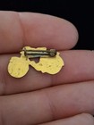 Vintage Schwinn Bicycle Bike Lapel Pin Gold Tone Metal Blue Enamel