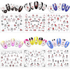 24 Sheets Christmas Nail Art Stickers Decals 3d Self-adhesive Glitter Nail