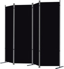4 Panel Room Divider  6 Ft Folding Privacy Screen With Wide Feet  Freestanding P