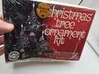 Walco Mini Christmas Tree Makes 3 Kelly Green Boxed Vtg Sequin Bead Ornament Kit