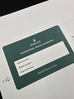 Official Blank Rolex Service Card From Rolex Service Center  New