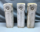 Set Three 16  Tall Wood Shabby Bullseye  Chunky  Candle Holders Vtg 1809-24b