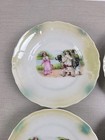 Antique Bavarian Germany 4  Children   s Porcelain Plates Set Of 4 Dog Scene