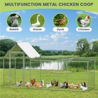 Large Metal Chicken Coop Walk-in Poultry Cage Hen House Dome Roof W  Cover 9 8ft