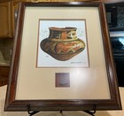 Michael Mccullough  hopi    Native American Framed Pottery Painting Wpottery Shard