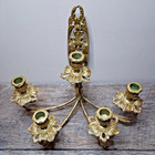 Antique Marked Harvin Brass Candelabra 5 Candle Wall Sconce Intricate Design Usa