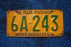 1940 Idaho License Plate - 50 Years Golden Jubilee
