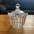 Crystal Clear Covered Candy Dish Lidded Crystal Bowl Jar Vintage Elegant