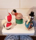 Vtg Goggly Eye Bumpy Mercury Glass Bird  Snowman And Santa Ornaments 1950s Japan